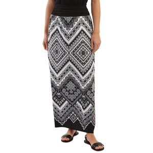 BRAND NEW AB Studio Maxi Column Black/White High Waist Skirt Womens Size Small/S